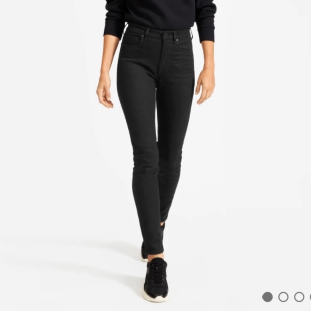EVERLANE THE HIGH RISE SKINNY JEAN WASHED BLACK